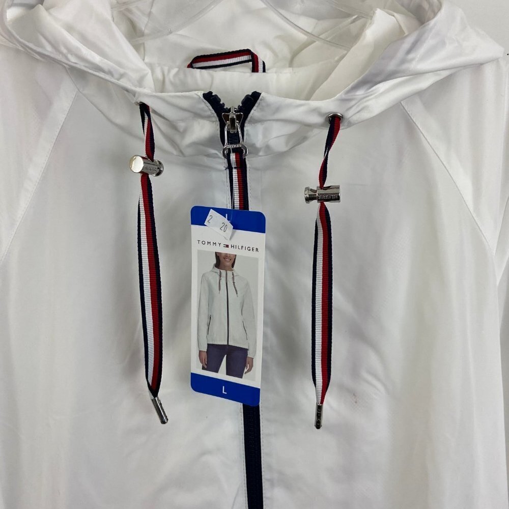 Tommy Hilfiger White Windbreaker w/Pleated… - Picture 9 of 11